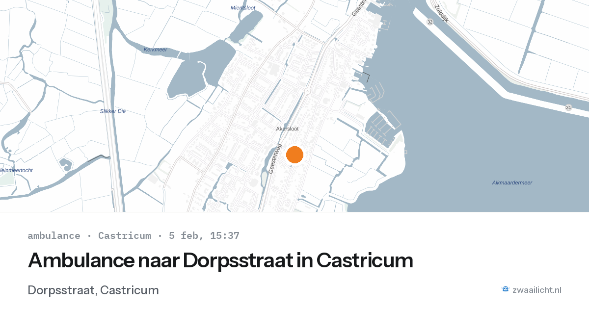 Ambulance naar Dorpsstraat in Castricum — 5 feb 2026