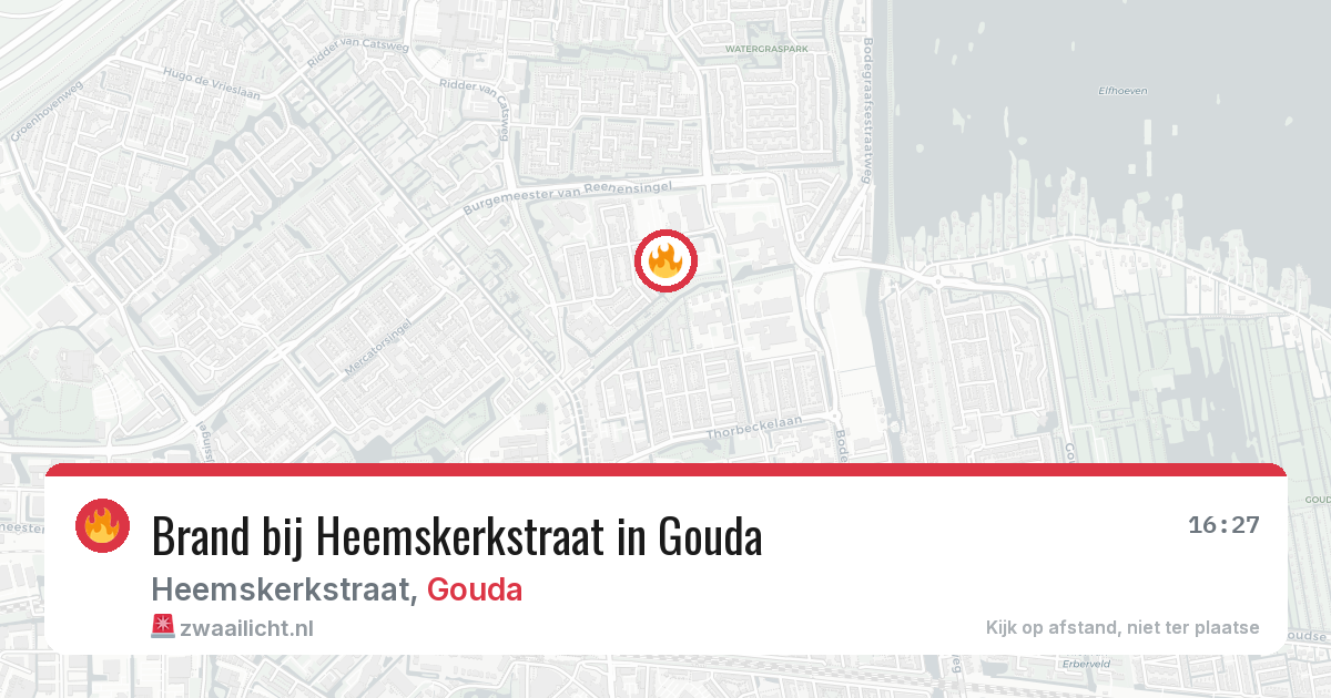 Brand bij Heemskerkstraat in Gouda — 1 jun 2026