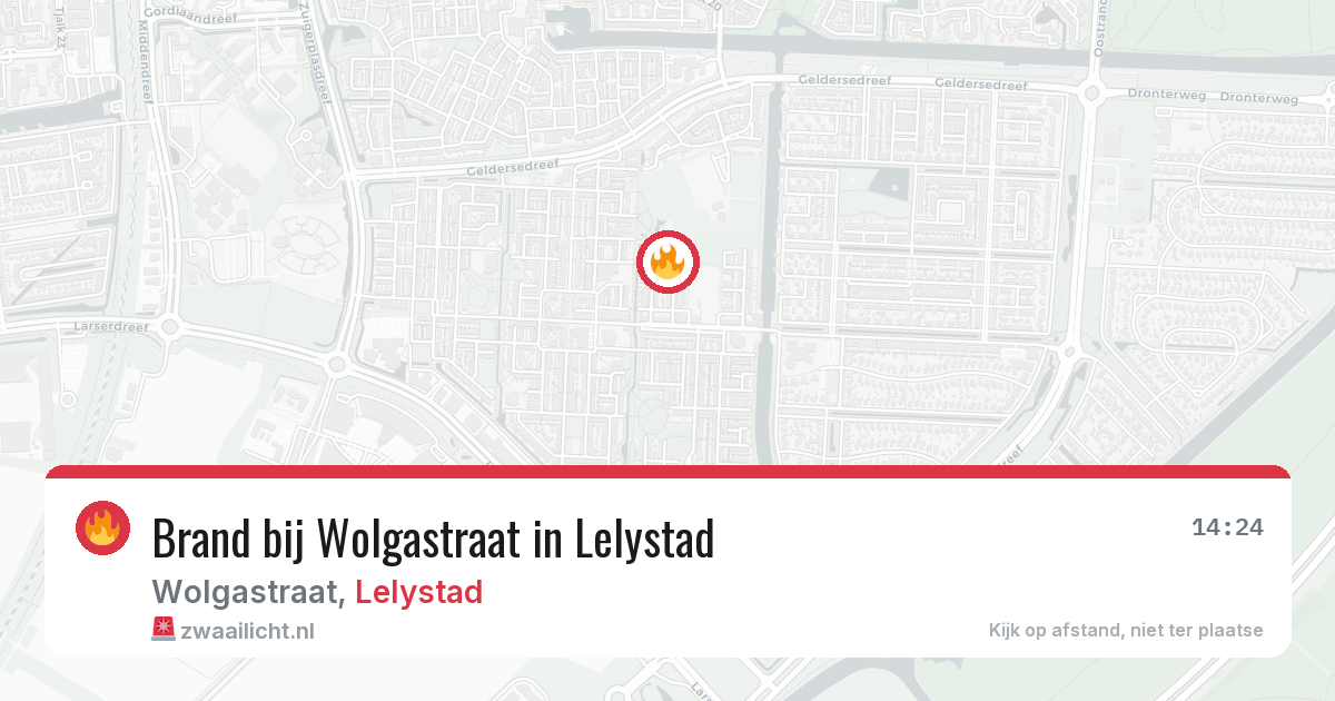 Brand bij Wolgastraat in Lelystad — 13 jul 2026