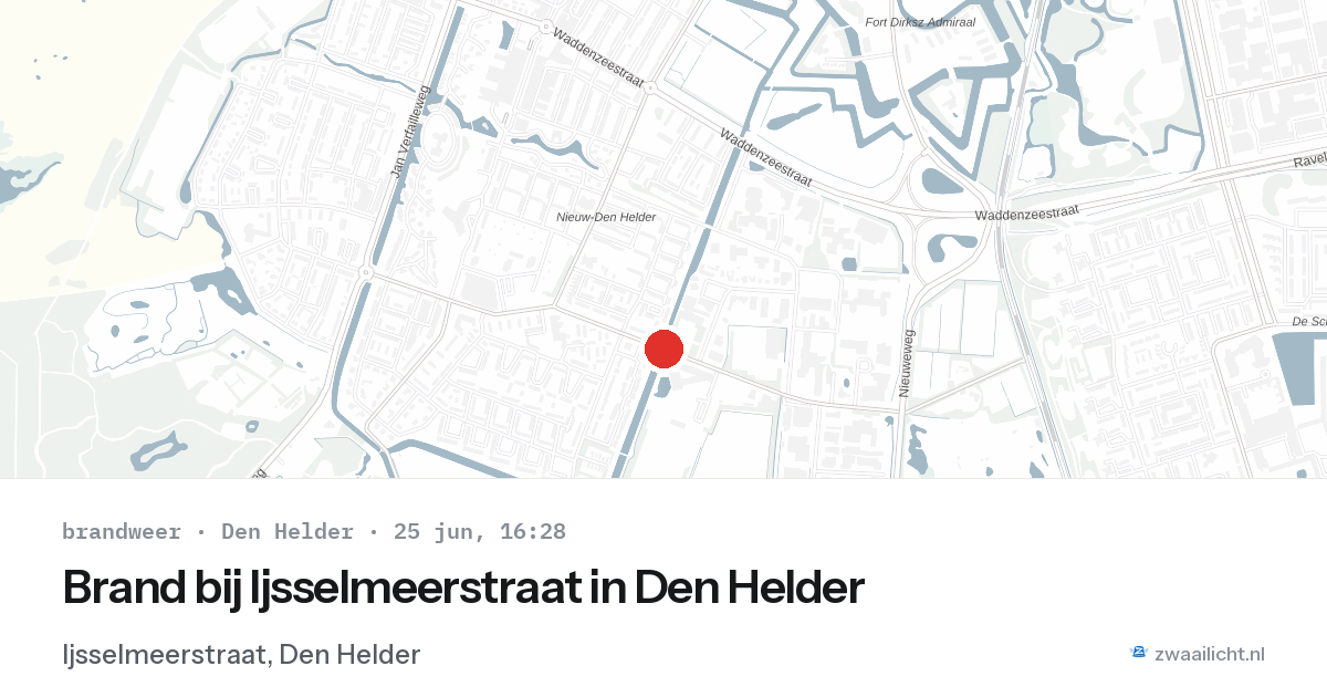 Brand bij Ijsselmeerstraat in Den Helder — 25 jun 2026