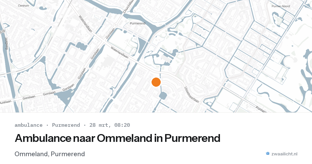 Ambulance naar Ommeland in Purmerend — 28 mrt 2026