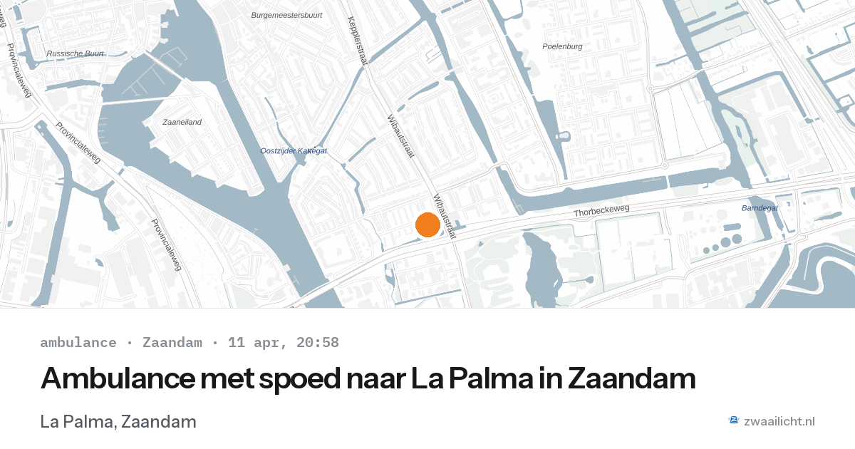 Ambulance met spoed naar La Palma in Zaandam — 11 apr 2026