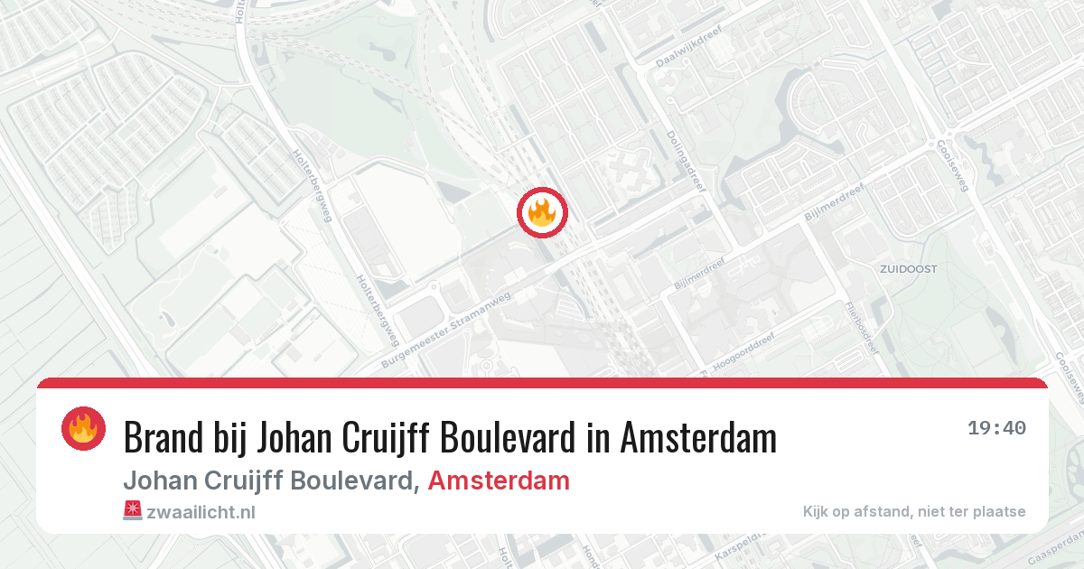 Brand bij Johan Cruijff Boulevard in Amsterdam — 27 jul 2026