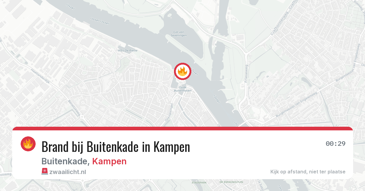 Brand bij Buitenkade in Kampen — 9 jul 2026