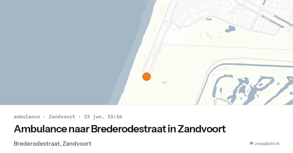 Ambulance naar Brederodestraat in Zandvoort — 23 jun 2026