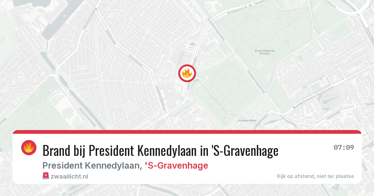 Brand bij President Kennedylaan in 'S-Gravenhage — 13 jul 2026