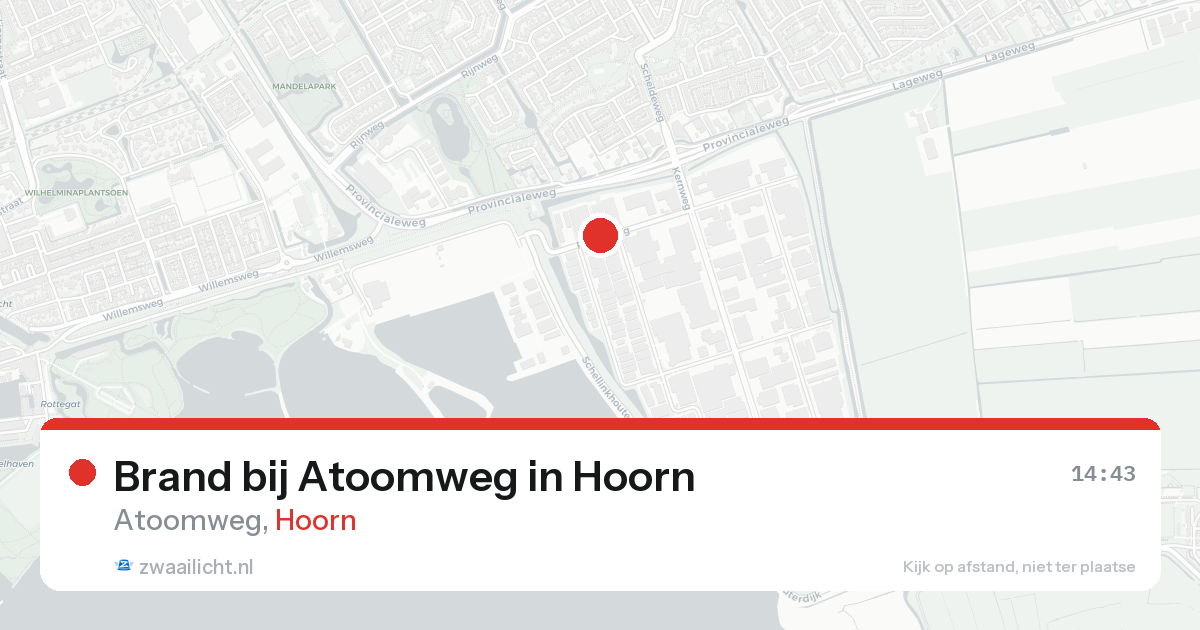 Brand bij Atoomweg in Hoorn — 25 aug 2026