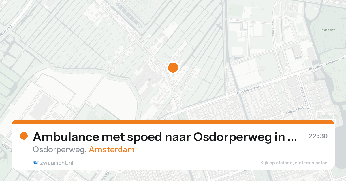 Ambulance met spoed naar Osdorperweg in Amsterdam — 16 aug 2026