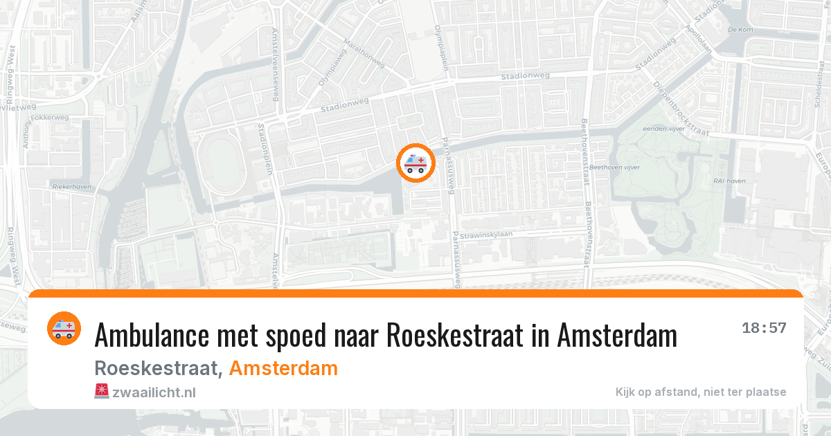 Ambulance met spoed naar Roeskestraat in Amsterdam — 14 apr 2026