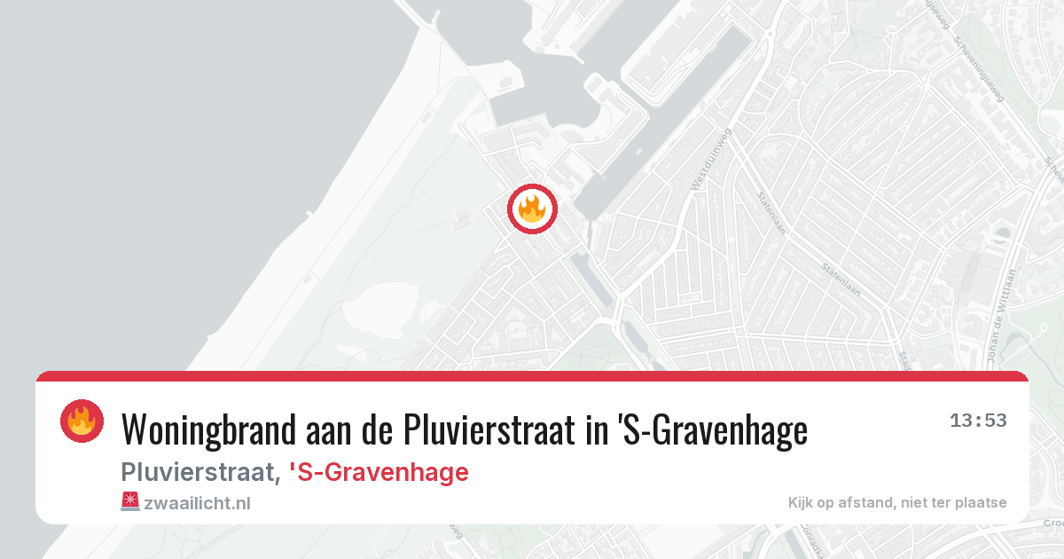 Woningbrand aan de Pluvierstraat in 'S-Gravenhage — 3 aug 2026