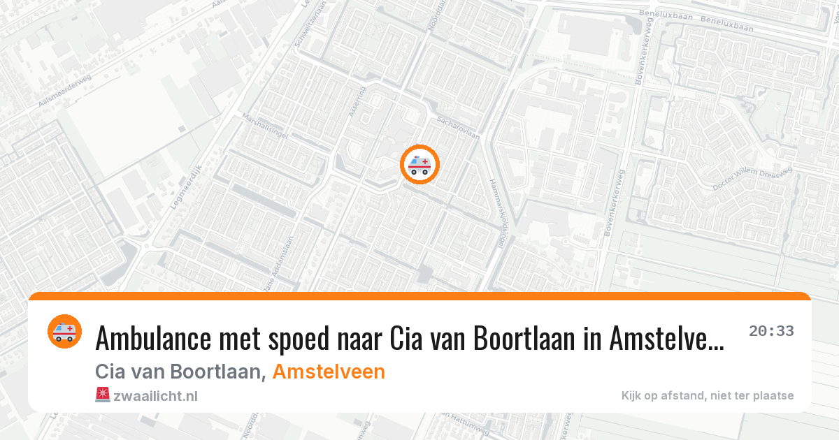 Ambulance met spoed naar Cia van Boortlaan in Amstelveen — 21 mrt 2026