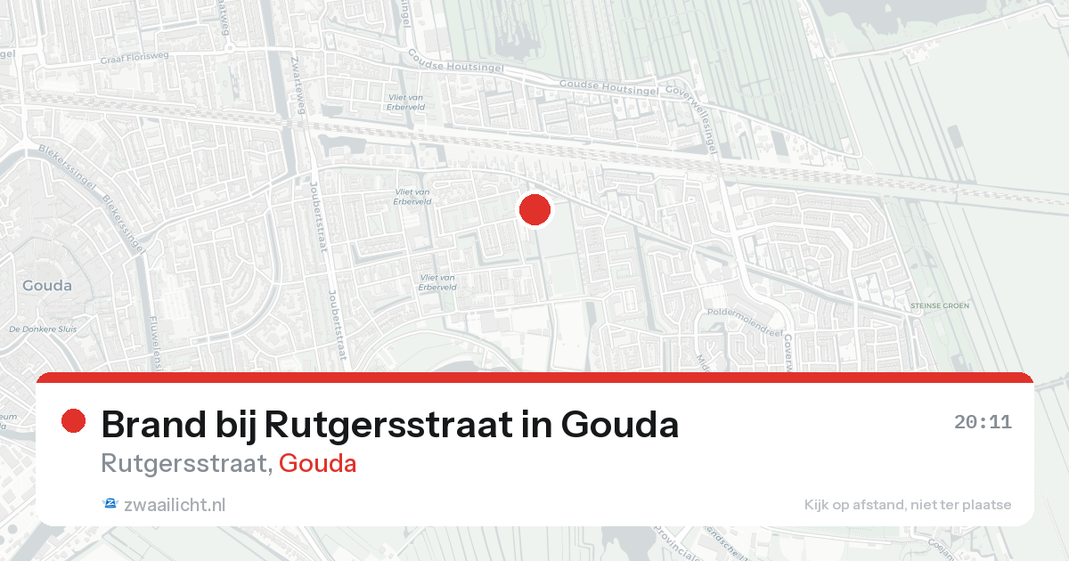Brand bij Rutgersstraat in Gouda — 16 aug 2026