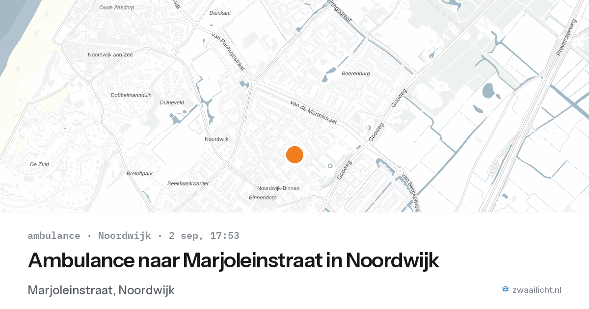 Ambulance naar Marjoleinstraat in Noordwijk — 2 sep 2026
