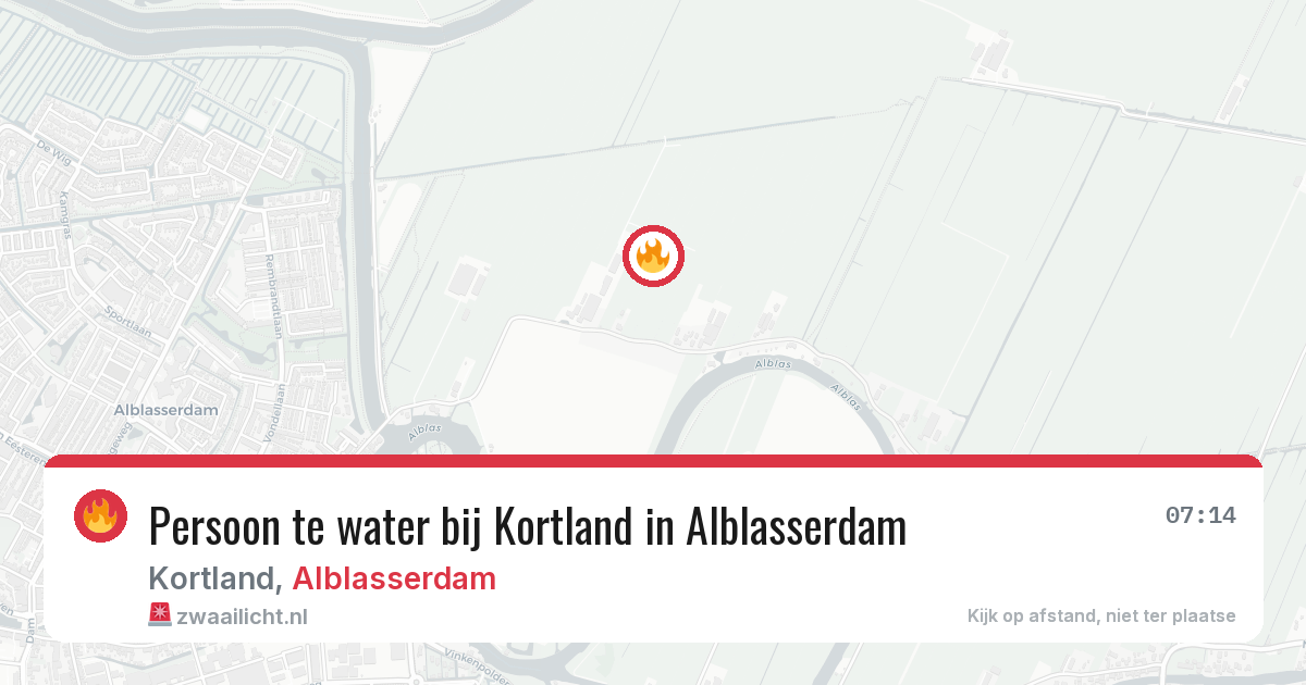 Persoon te water bij Kortland in Alblasserdam — 6 mrt 2026