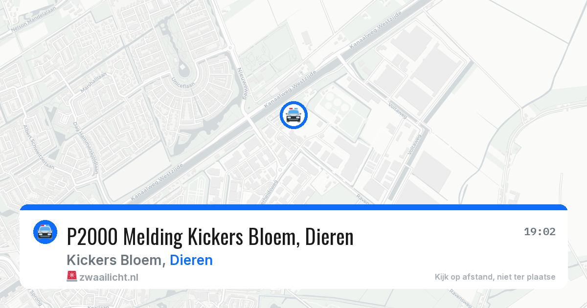 P2000 Melding Kickers Bloem, Dieren — 21 jul 2026