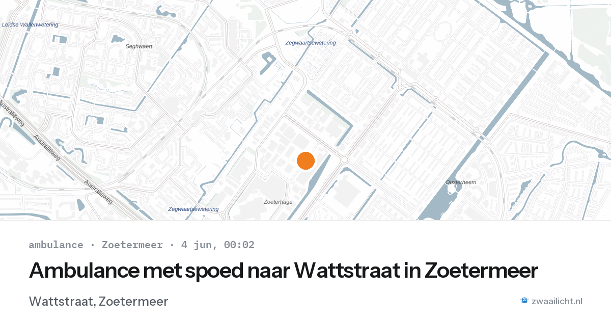 Ambulance met spoed naar Wattstraat in Zoetermeer — 3 jun 2026