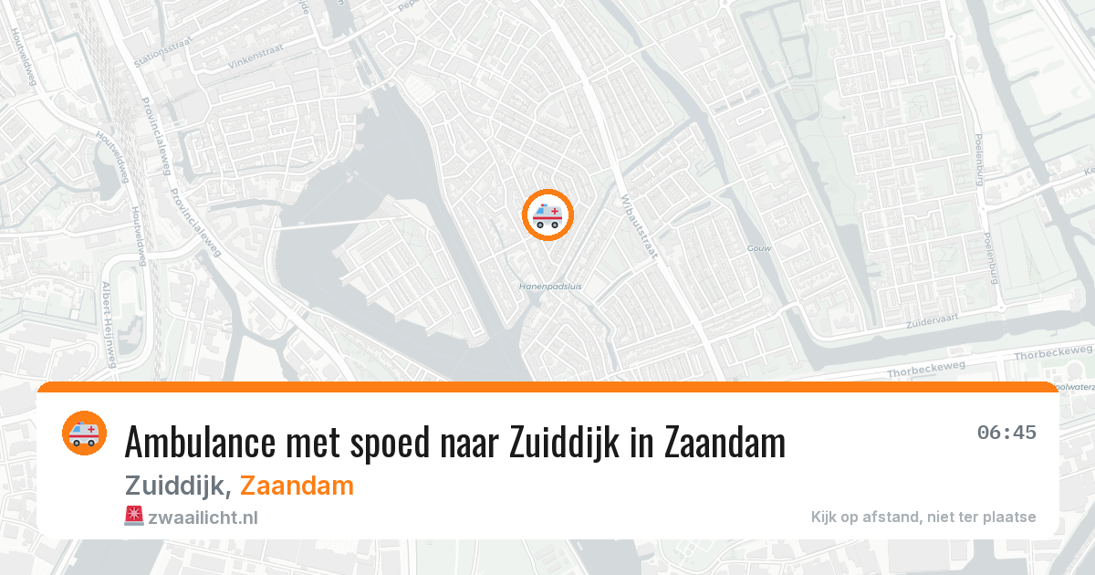 Ambulance met spoed naar Zuiddijk in Zaandam — 16 jun 2026
