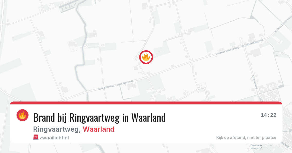 Brand bij Ringvaartweg in Waarland — 30 jan 2026