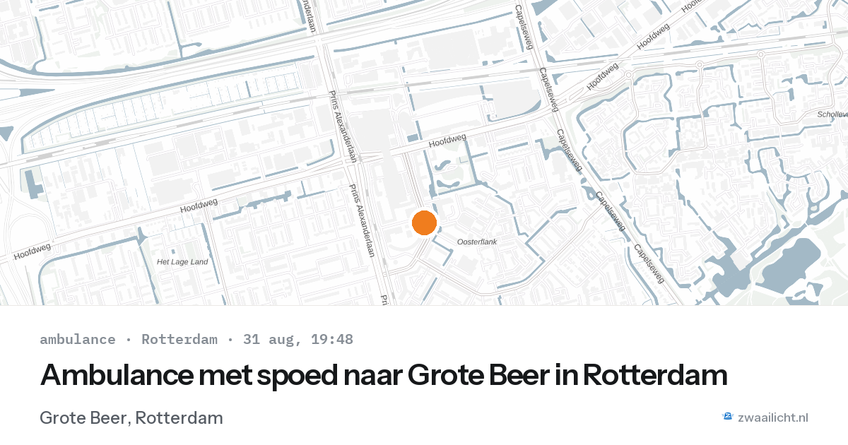 Ambulance met spoed naar Grote Beer in Rotterdam — 31 aug 2026