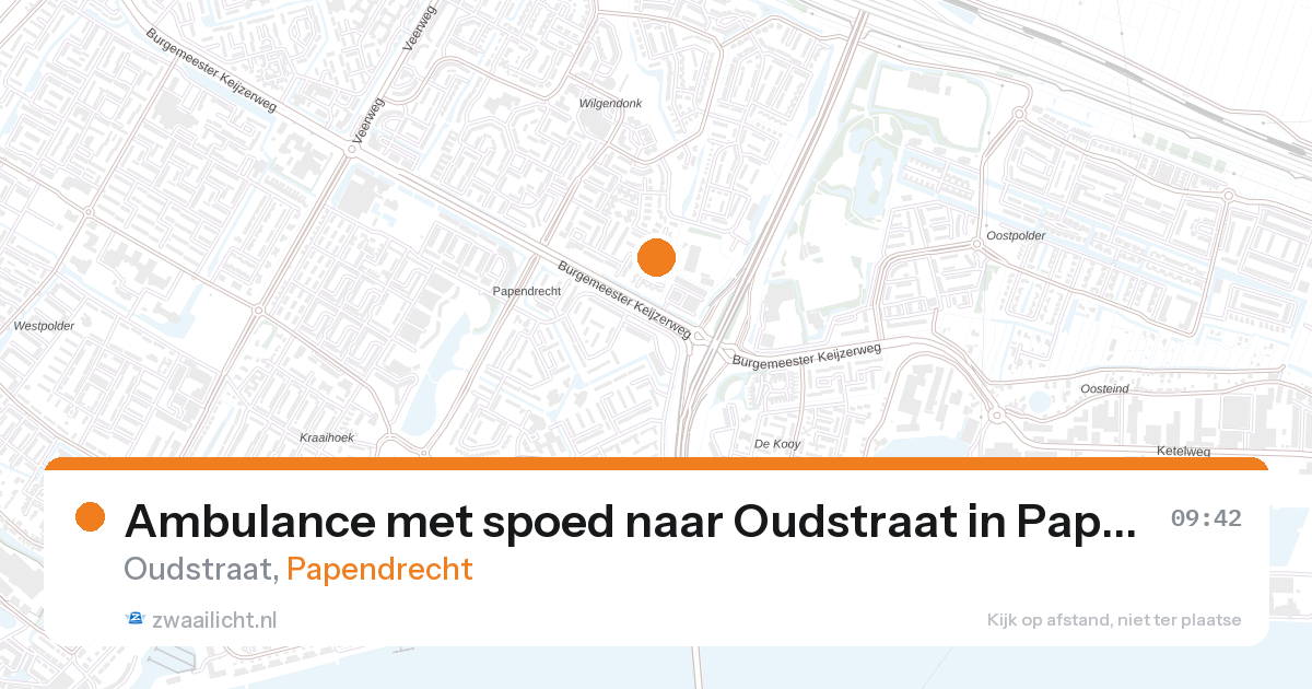 Ambulance met spoed naar Oudstraat in Papendrecht — 27 aug 2026