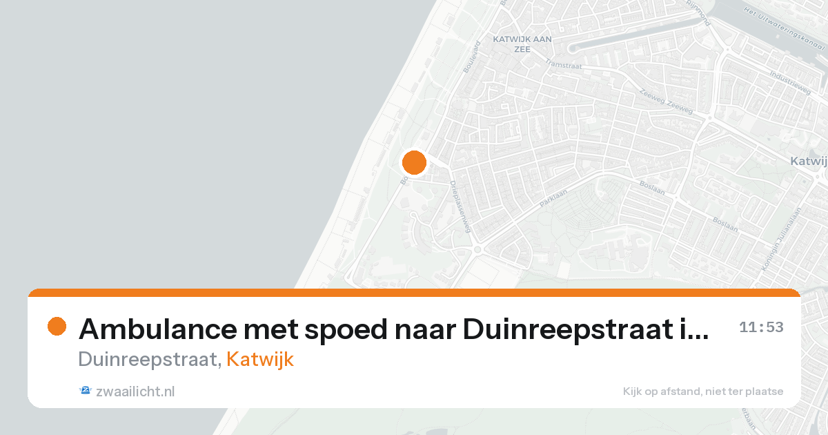 Ambulance met spoed naar Duinreepstraat in Katwijk — 8 aug 2026