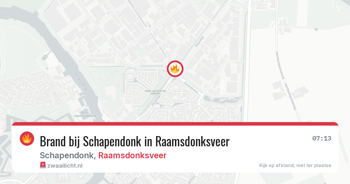 Brand bij Schapendonk in Raamsdonksveer — 27 jun 2026