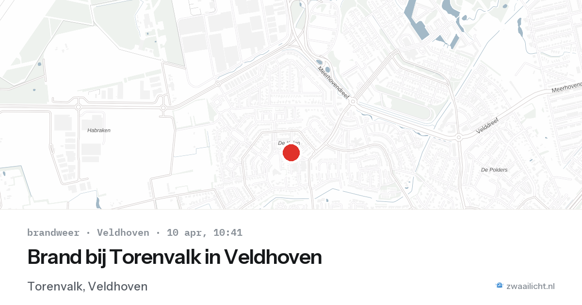 Brand bij Torenvalk in Veldhoven — 10 apr 2026