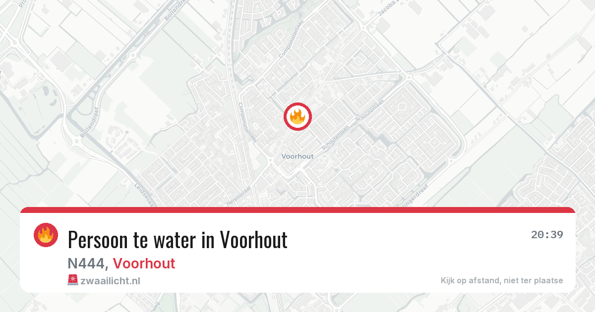 Persoon te water in Voorhout — 4 jul 2026