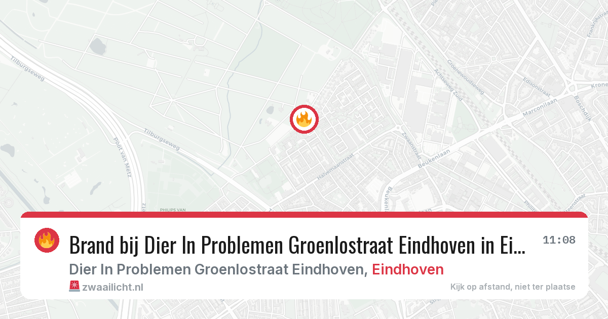 Brand bij Dier In Problemen Groenlostraat Eindhoven in Eindhoven — 24 jun 2026