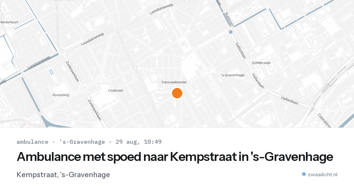 Ambulance met spoed naar Kempstraat in 's-Gravenhage — 29 aug 2026