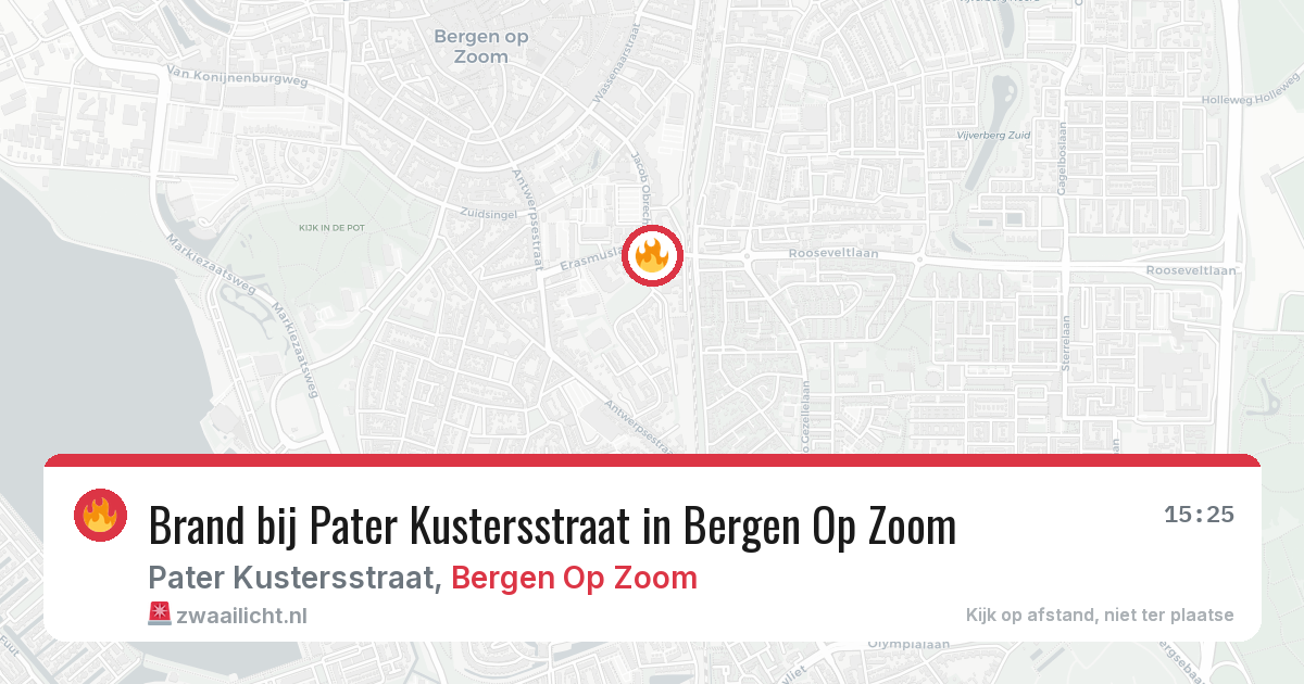 Brand bij Pater Kustersstraat in Bergen Op Zoom — 26 jul 2026