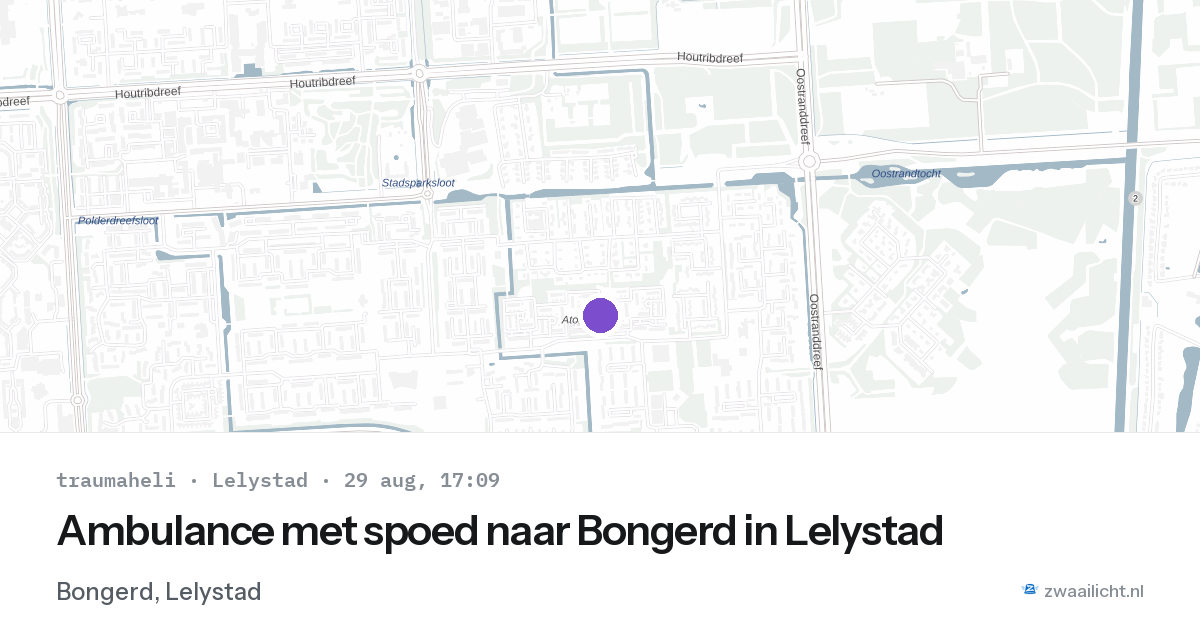 Ambulance met spoed naar Bongerd in Lelystad — 29 aug 2026
