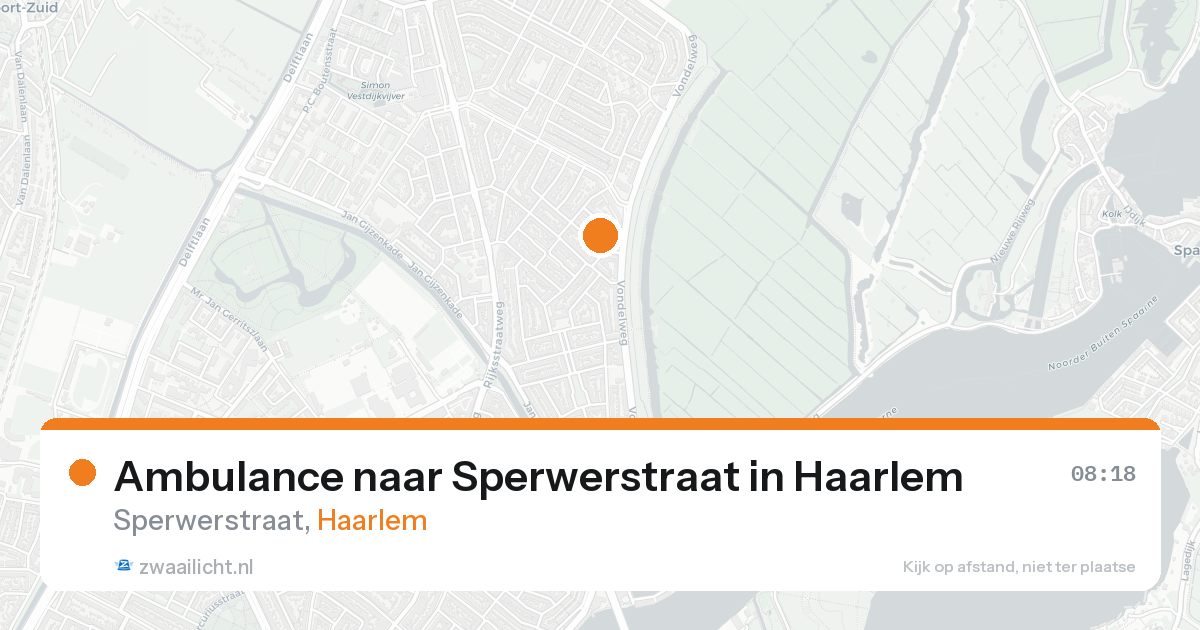 Ambulance naar Sperwerstraat in Haarlem — 19 aug 2026
