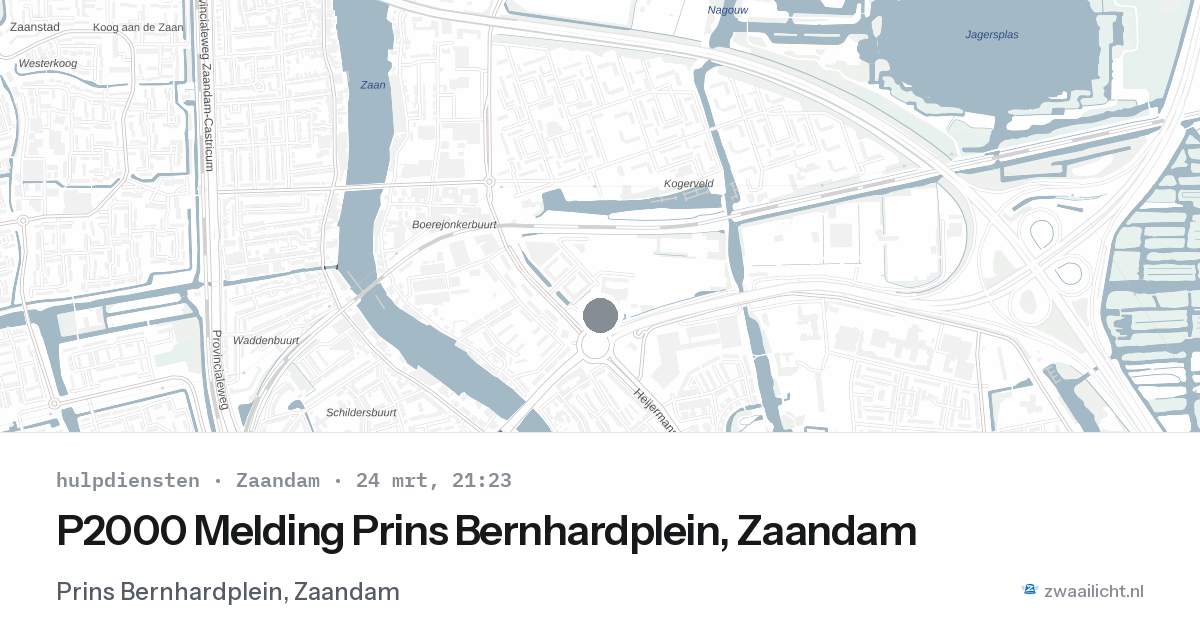 P2000 Melding Prins Bernhardplein, Zaandam — 24 mrt 2026