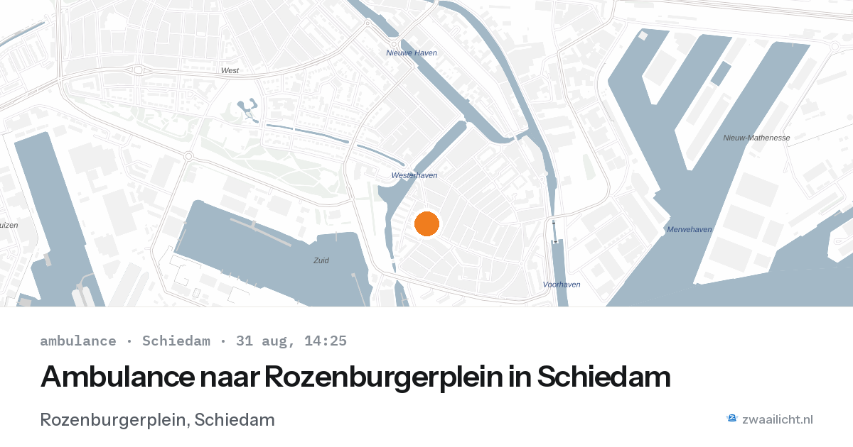 Ambulance naar Rozenburgerplein in Schiedam — 31 aug 2026