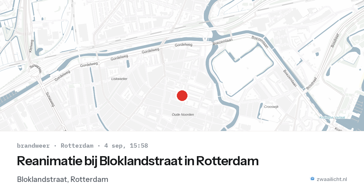 Reanimatie bij Bloklandstraat in Rotterdam — 4 sep 2026