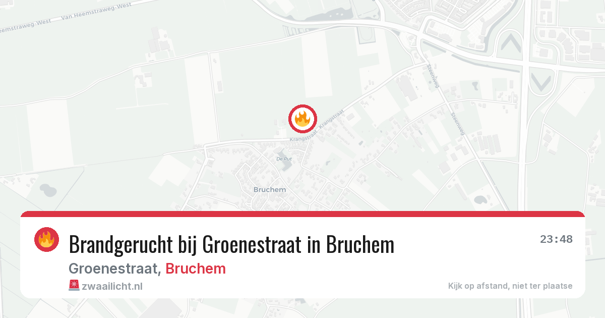 Brandgerucht bij Groenestraat in Bruchem — 12 aug 2026
