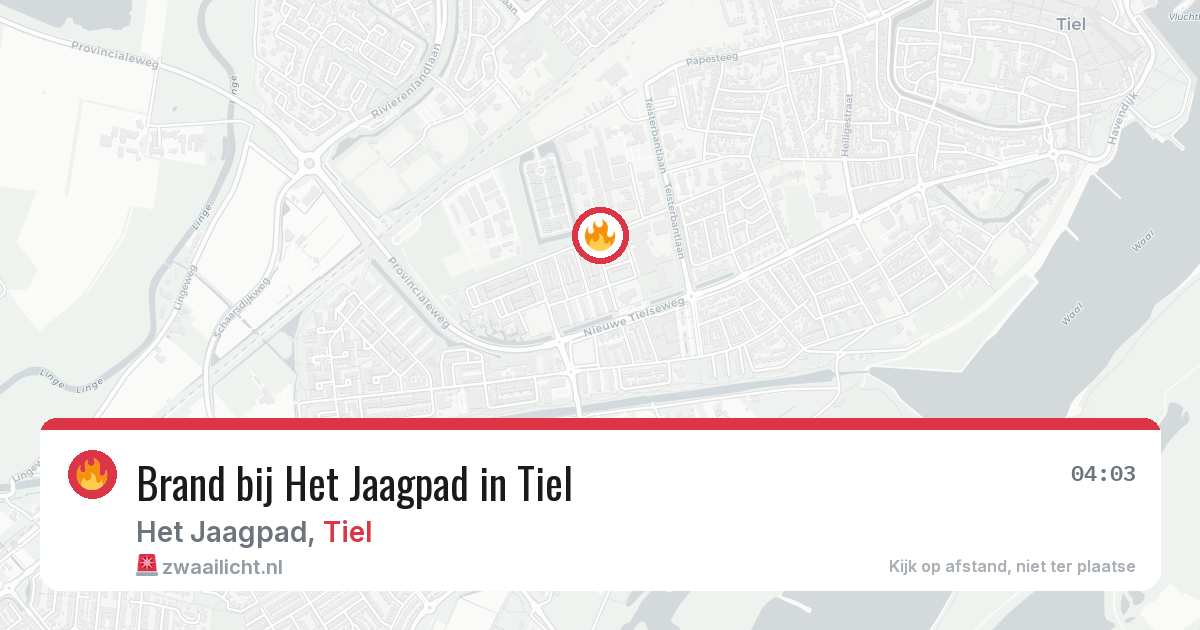 Brand bij Het Jaagpad in Tiel — 29 jun 2026