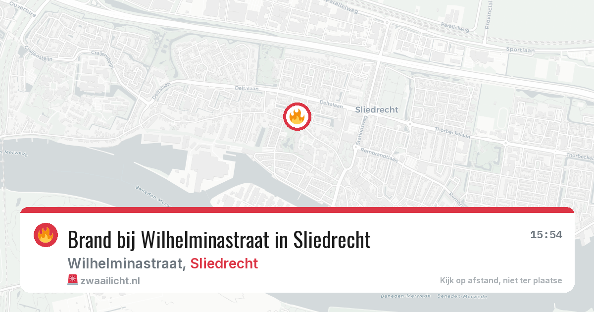 Brand bij Wilhelminastraat in Sliedrecht — 1 aug 2026