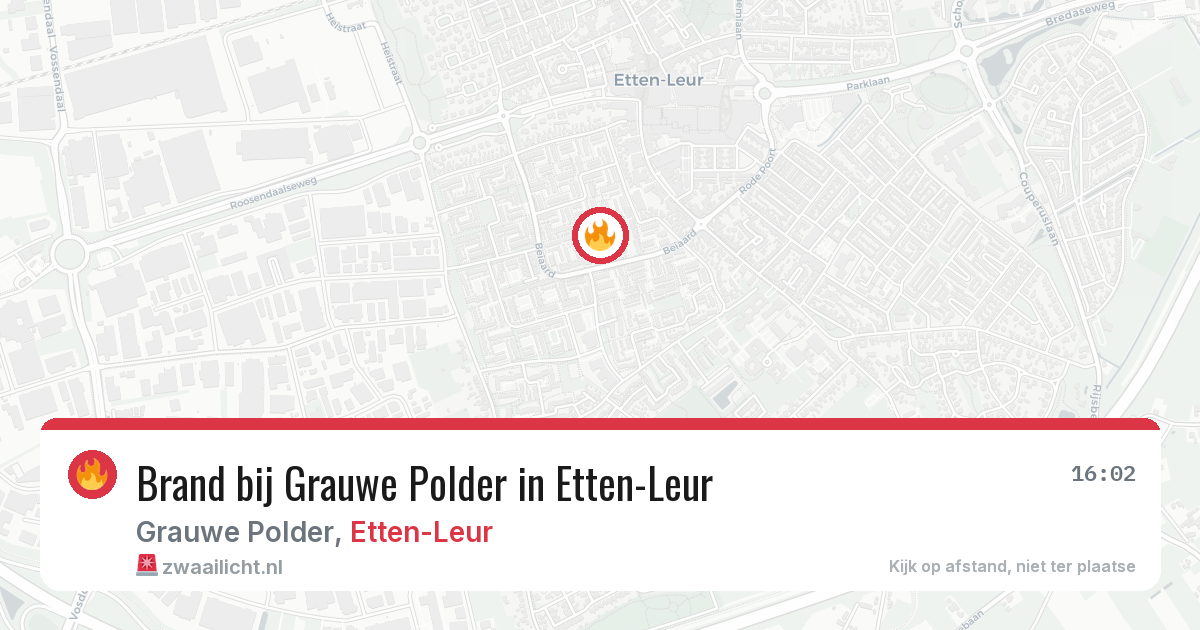 Brand bij Grauwe Polder in Etten-Leur — 31 jul 2026