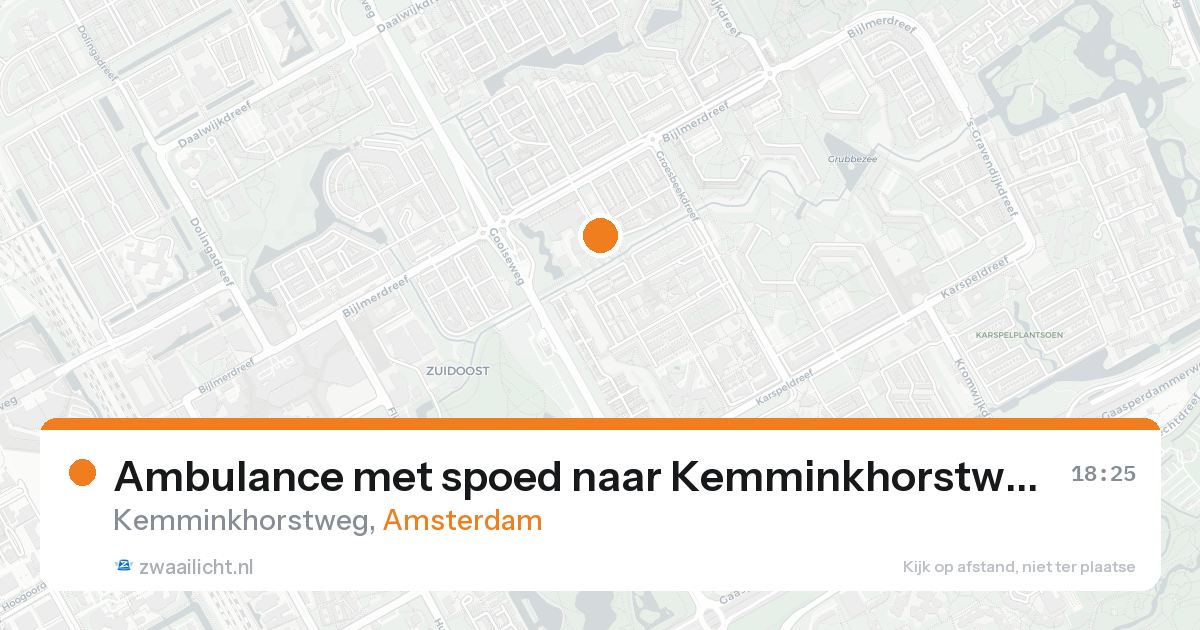 Ambulance met spoed naar Kemminkhorstweg in Amsterdam — 25 aug 2026