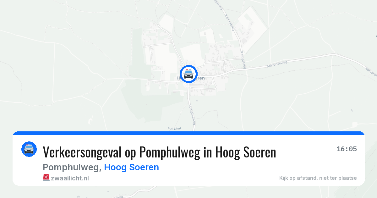 Verkeersongeval op Pomphulweg in Hoog Soeren — 18 jul 2026