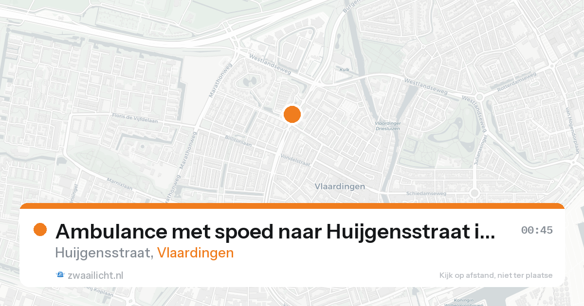 Ambulance met spoed naar Huijgensstraat in Vlaardingen — 16 aug 2026