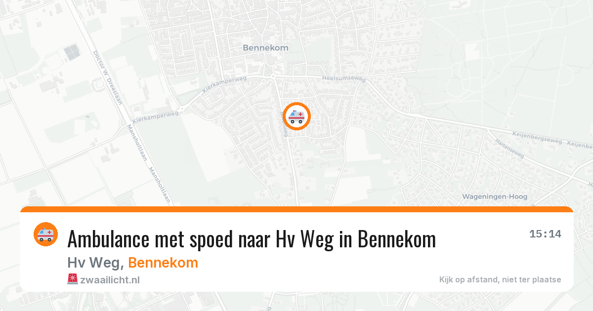 Ambulance met spoed naar Hv Weg in Bennekom — 18 mei 2026