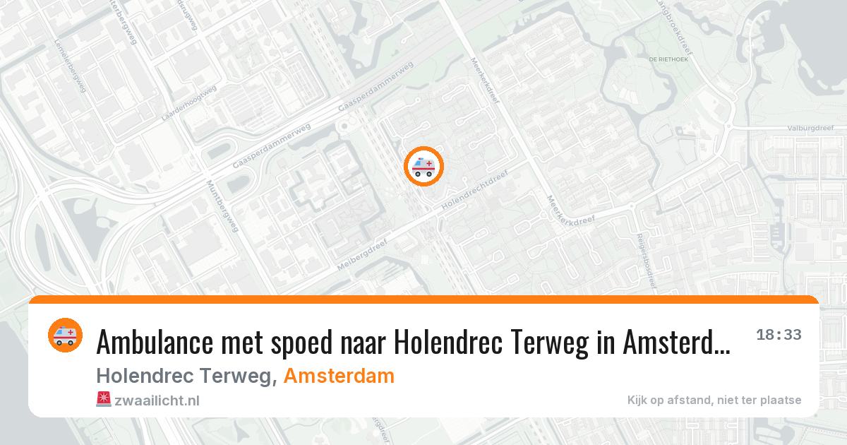 Ambulance met spoed naar Holendrec Terweg in Amsterdam — 20 jun 2026