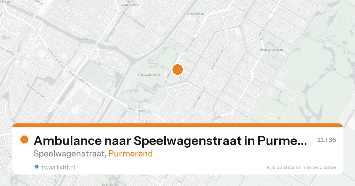 Ambulance naar Speelwagenstraat in Purmerend — 18 aug 2026