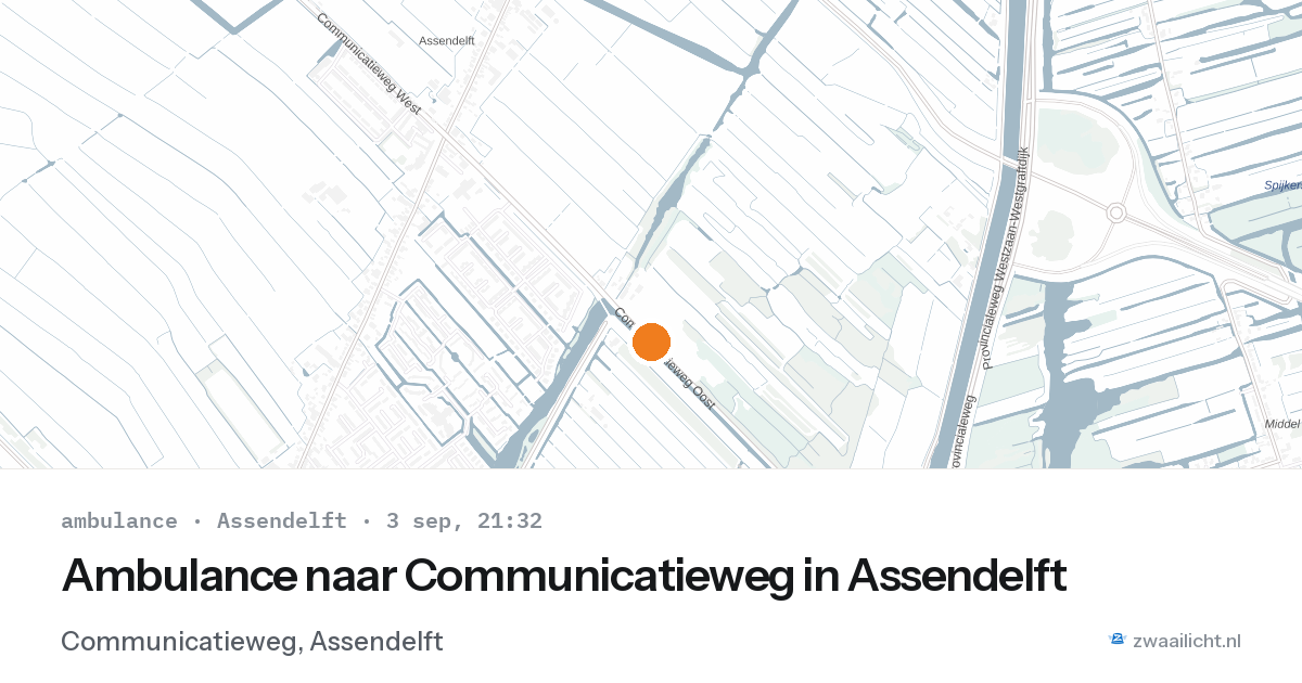 Ambulance naar Communicatieweg in Assendelft — 3 sep 2026