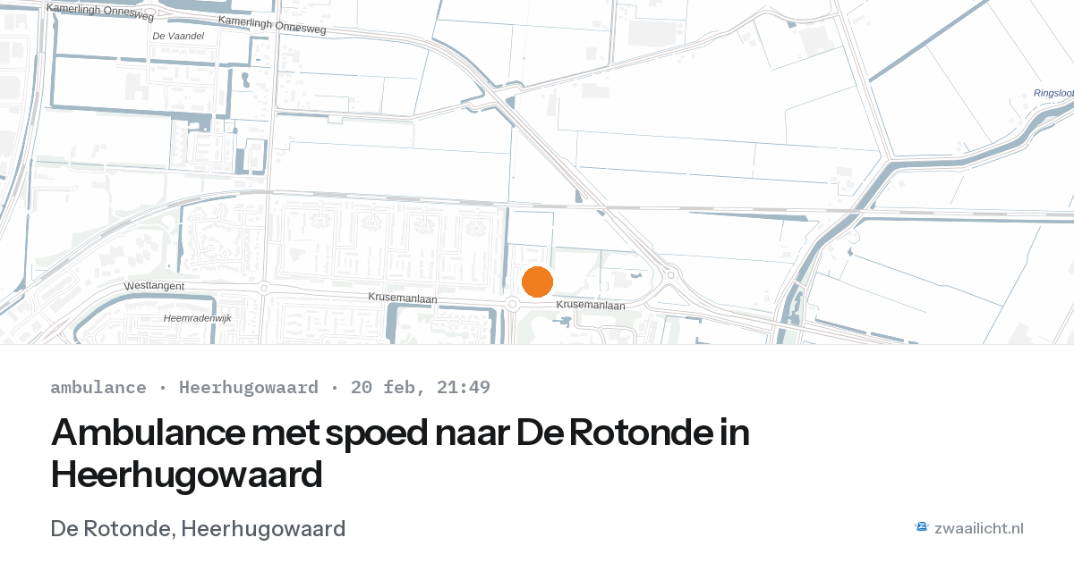 Ambulance met spoed naar De Rotonde in Heerhugowaard — 20 feb 2026