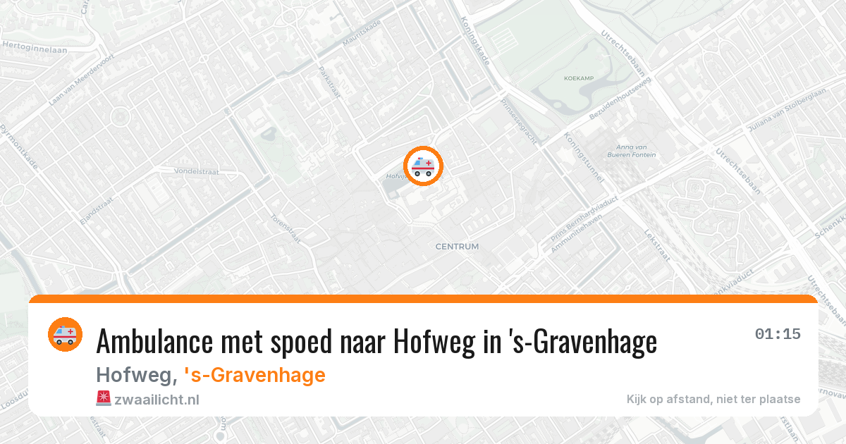 Ambulance met spoed naar Hofweg in 's-Gravenhage — 19 jun 2026