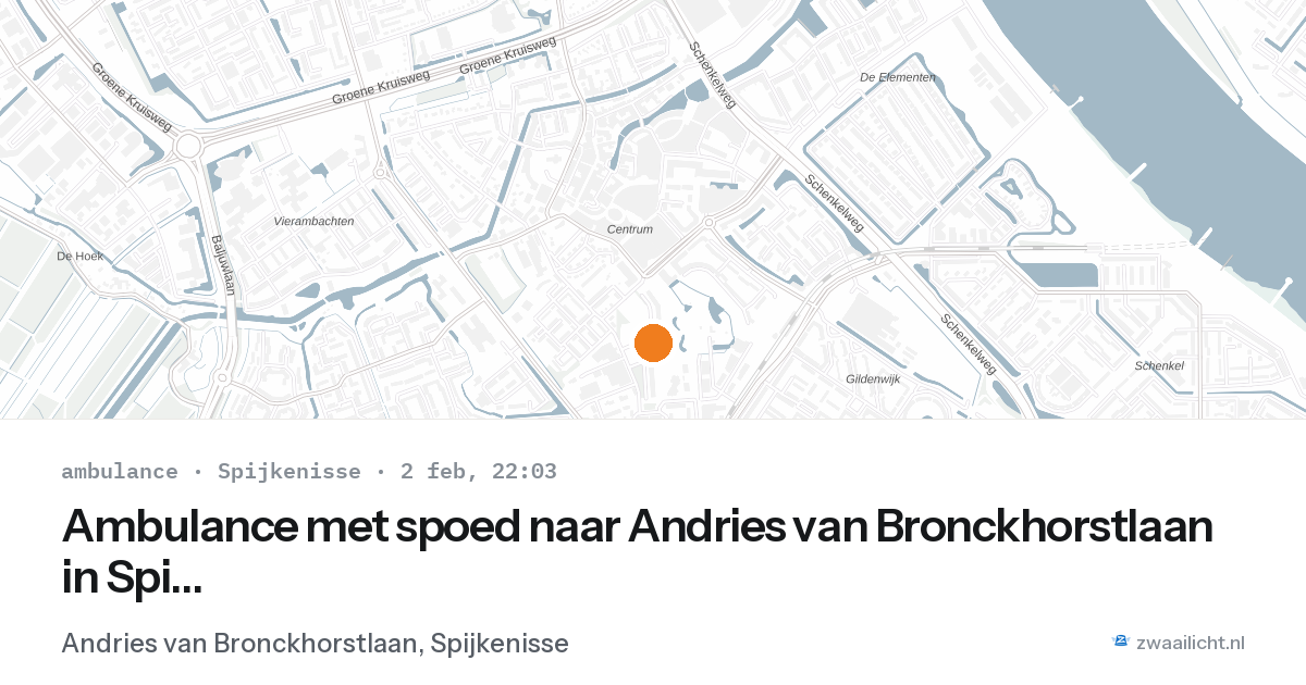 Ambulance met spoed naar Andries van Bronckhorstlaan in Spijkenisse — 2 feb 2026